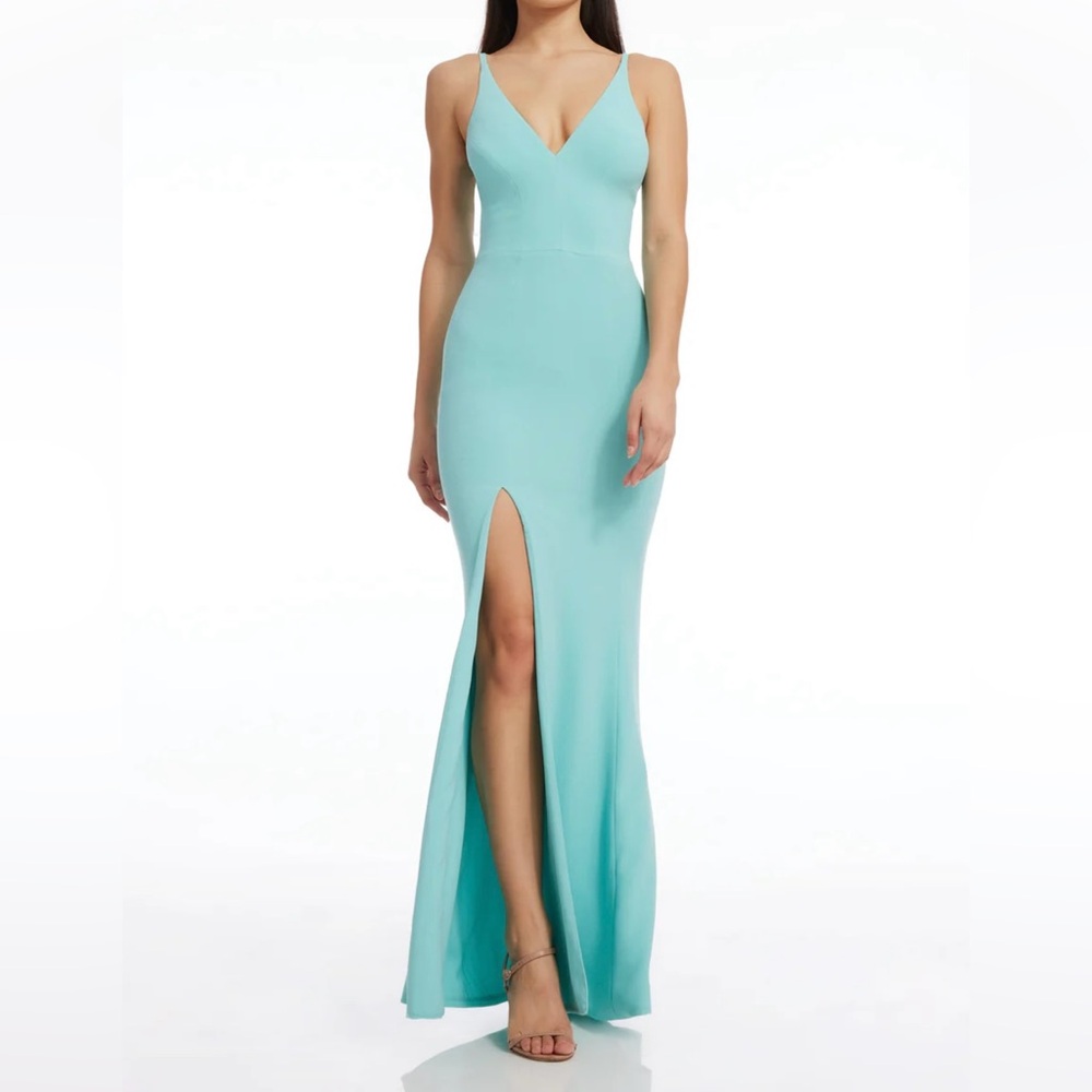 Dress the Population Iris Gown in Tranquil Blue